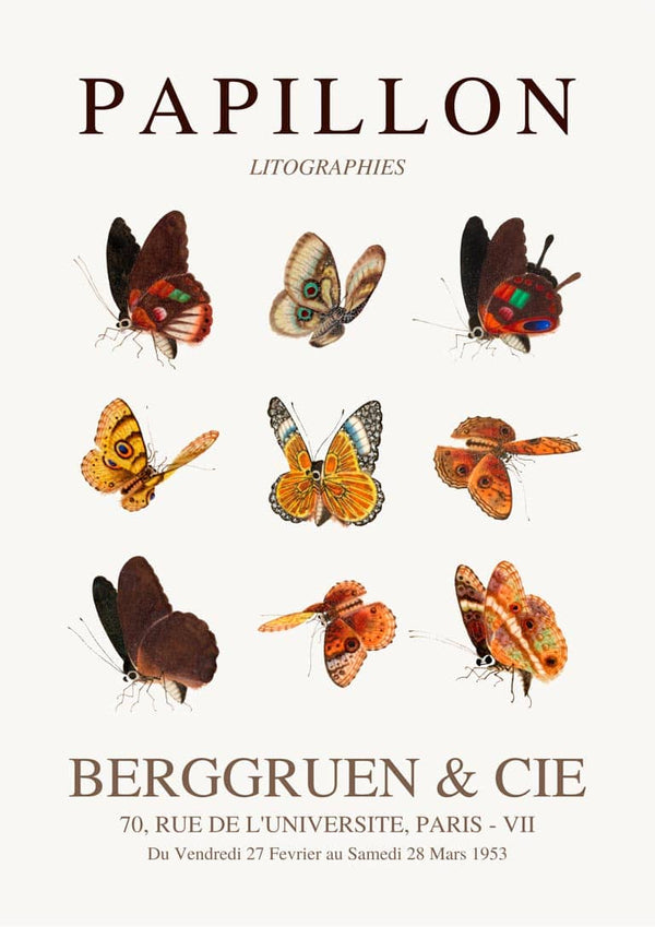 Brun Papillon-plakat
