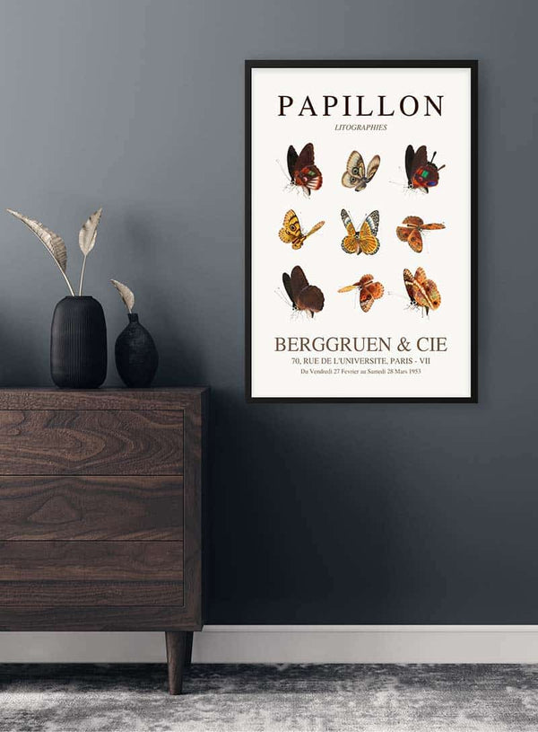 Brun Papillon-plakat