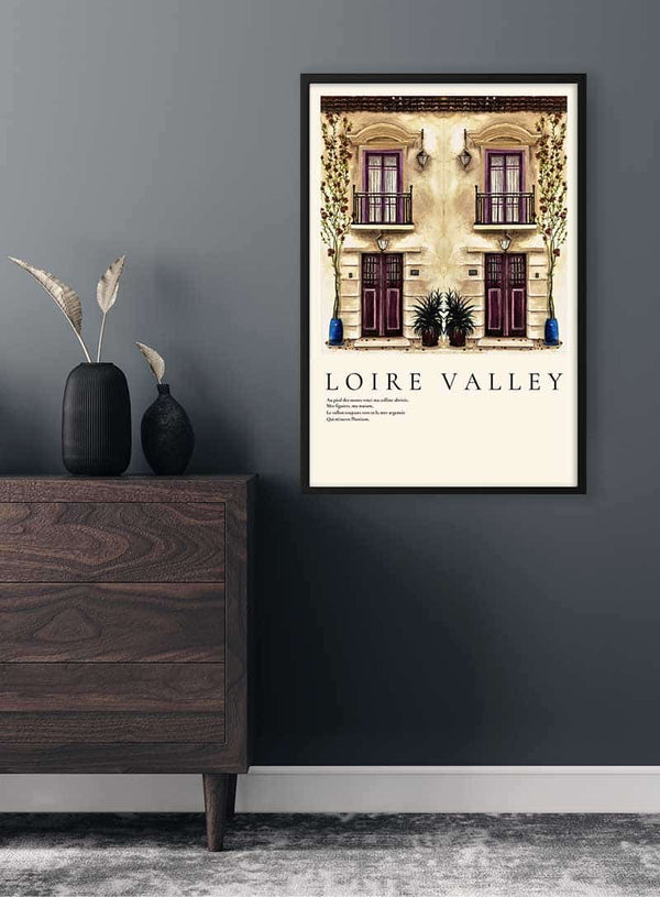 Gammelt fransk byhus i Loire-dalen Plakat