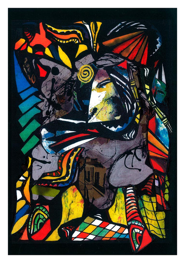 Farvet collageplakat