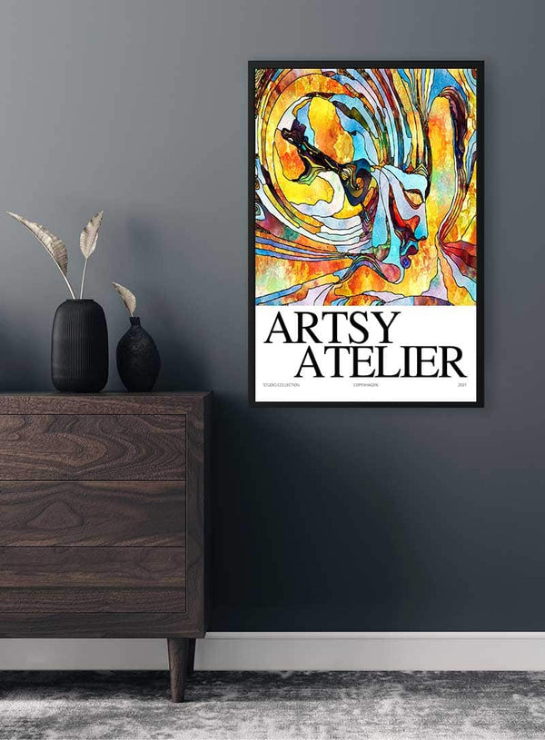 Gul collage kunstnerisk plakat