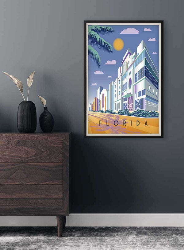 Florida i blåt plakat