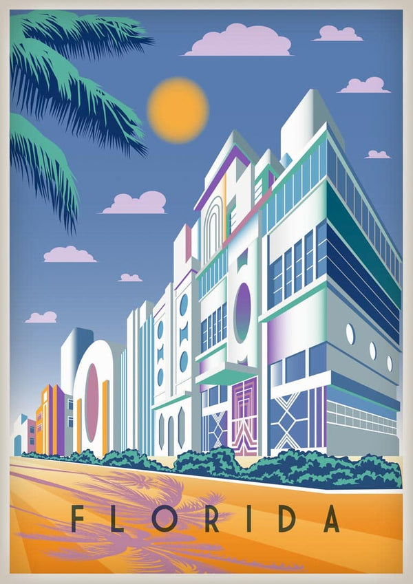 Florida i blåt plakat