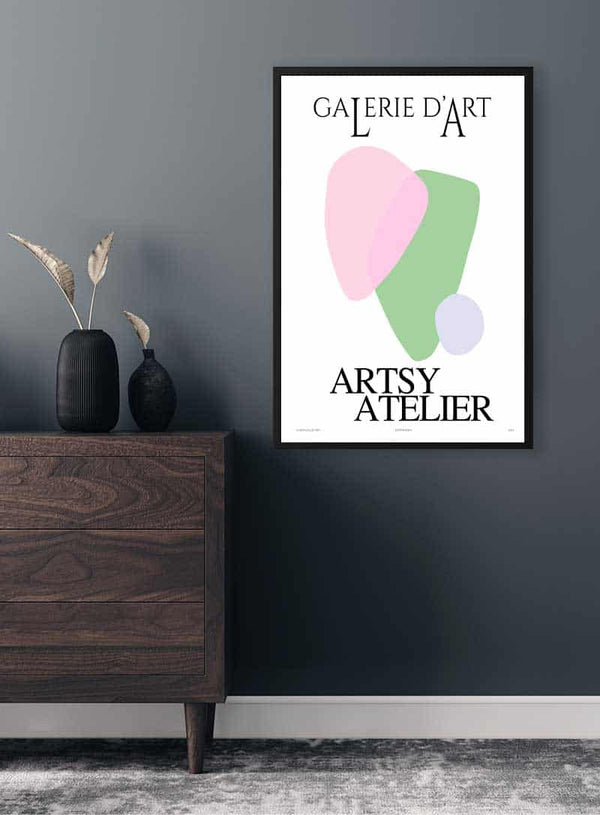 Pink og Grøn Galerie D'art Plakat