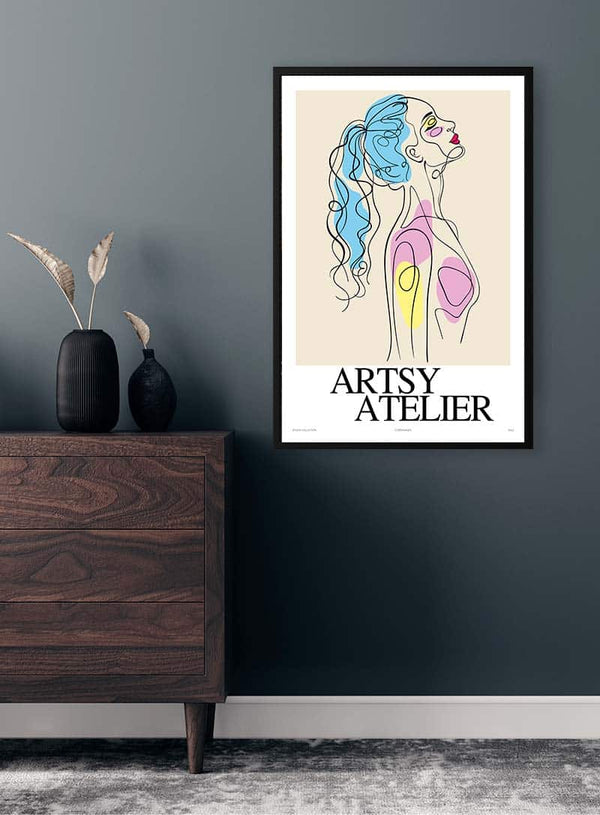 Abstrakt kvinde kunstnerisk plakat