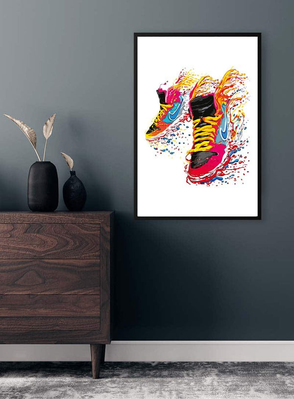Flammende Nike-plakat