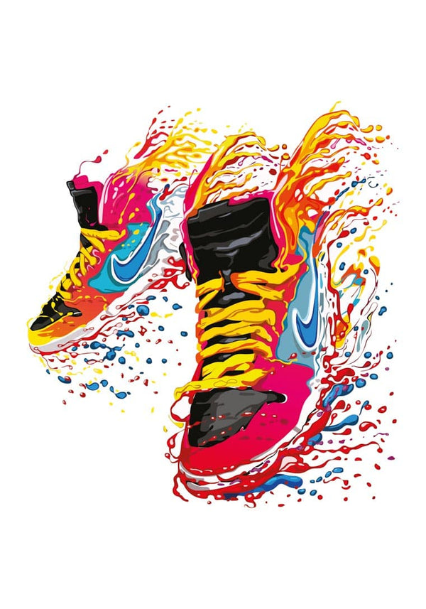 Flammende Nike-plakat
