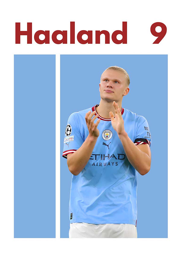 Haaland Man City fodboldplakat