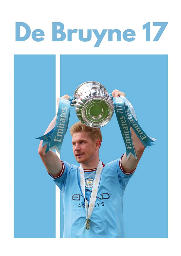 De Bruyne Man City Fodboldplakat