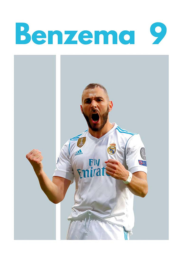 Benzema Real Madrid Fodboldplakat