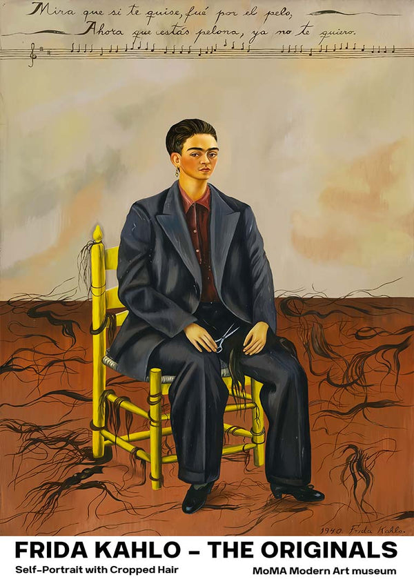 Portræt med kortklippet hår - Frida Kahlo