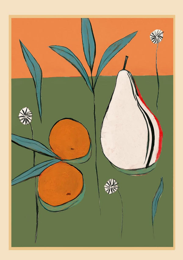 Abstract Pear and Orange Art - Branka Kodžoman