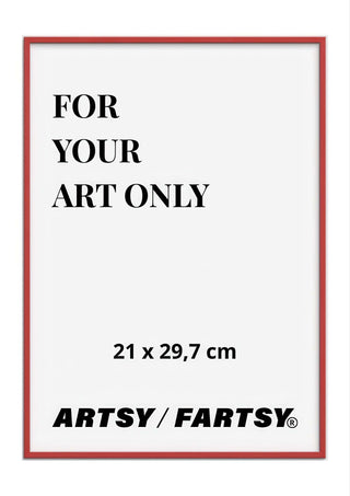 Red wooden frame 21x30 cm