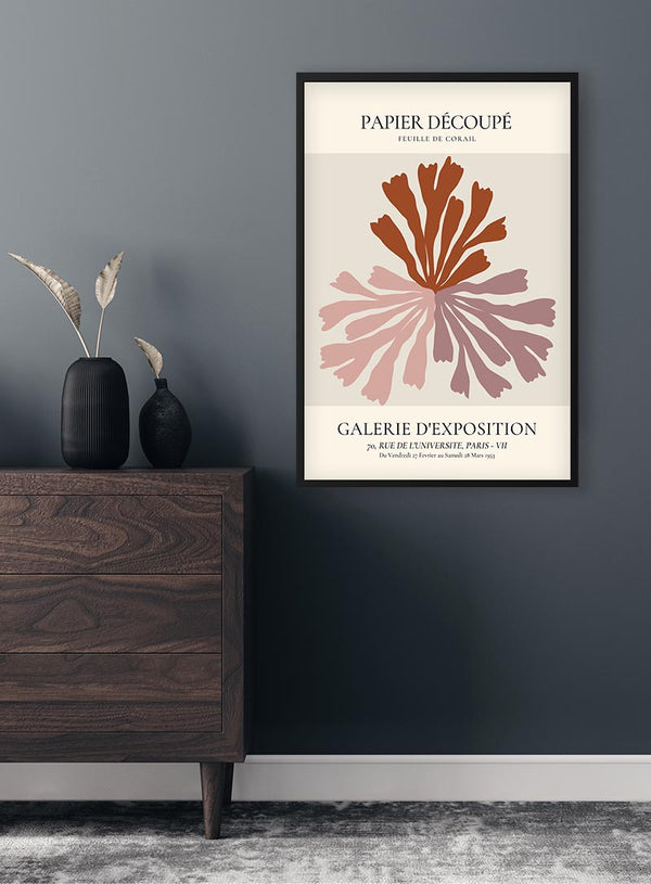 Fransk kunst inspireret Papier decoupe plakat