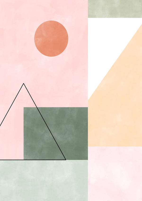 Pastelfarver med minimalistiske former