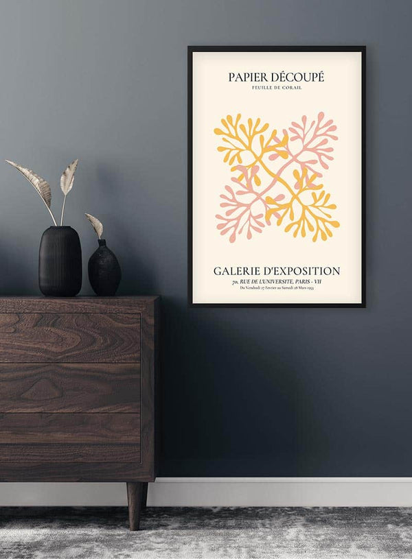 Farverig Papier Decoupe Blomsterplakat