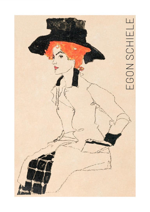 Portræt af en kvinde (1910) af Egon Schiele kunstposter