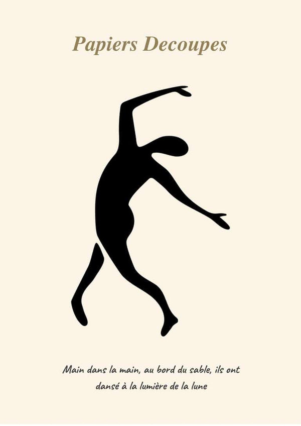 Fransk kunstinspireret plakat med sort danser