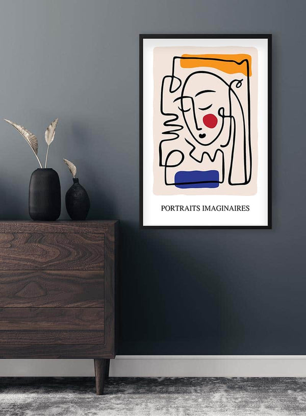 Picasso inspireret plakat Portrait imaginaires