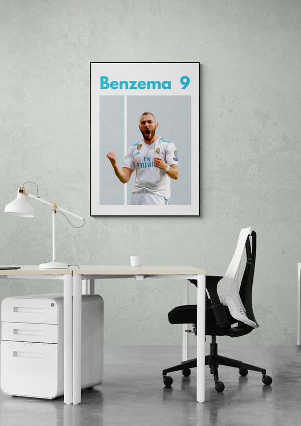 Benzema Real Madrid Fodboldplakat