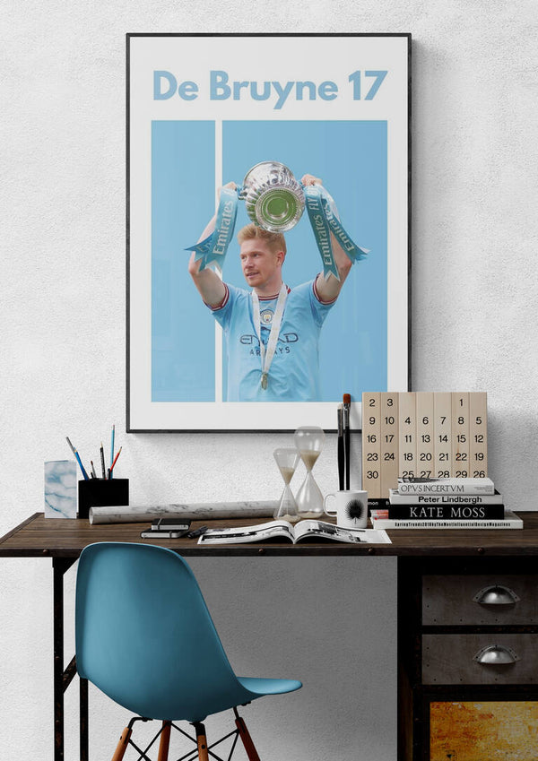 De Bruyne Man City Fodboldplakat