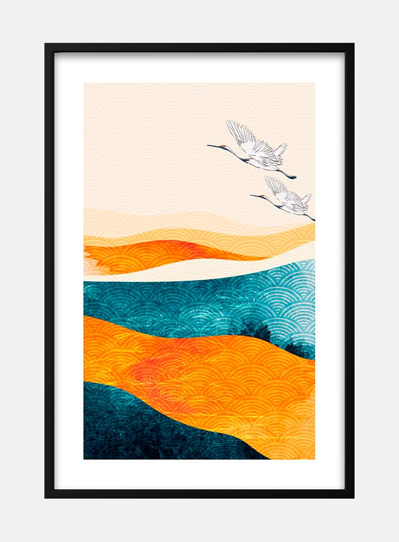 japanese cranes #2 kunstplakat