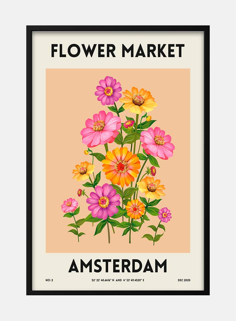 Billede af Flower Market- Amsterdam plakat