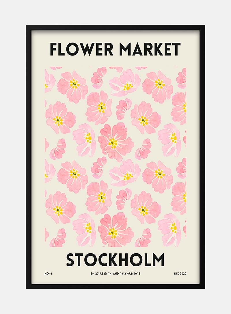 Billede af Flower Market - Stockholm plakat