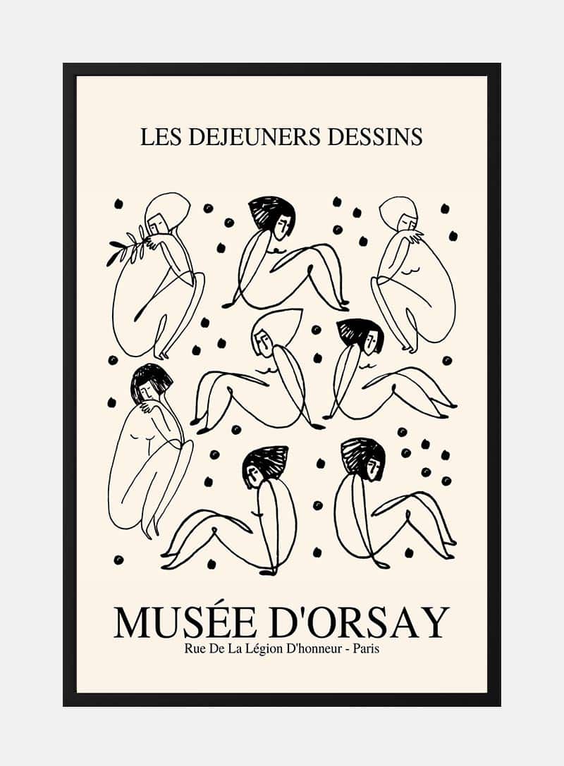 Classic Art inspired naked women plakat