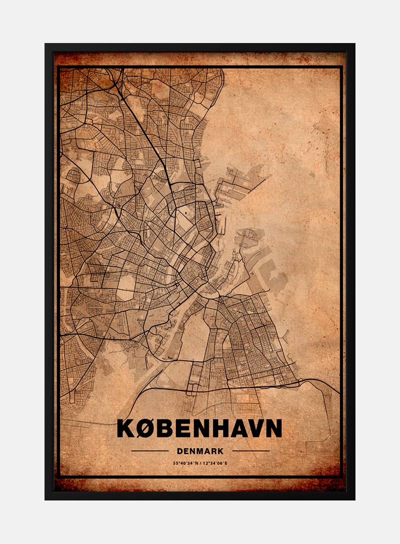 Billede af Kort over København plakat