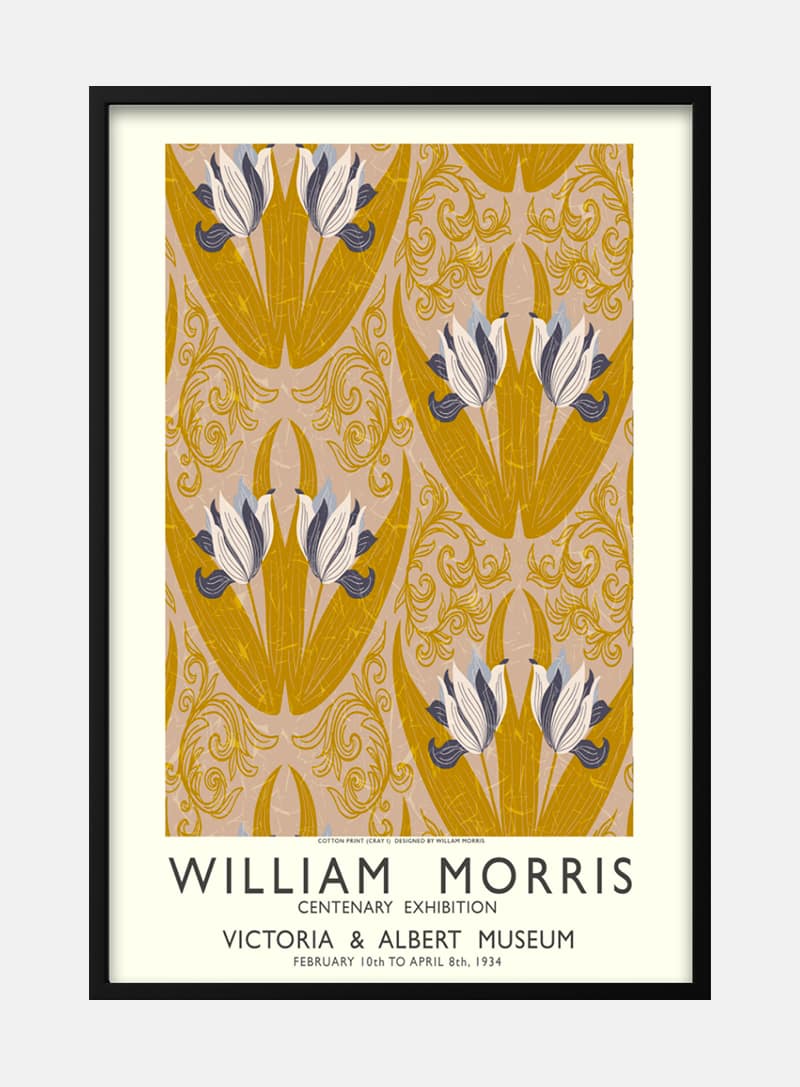 Billede af William Morris tulips plakat