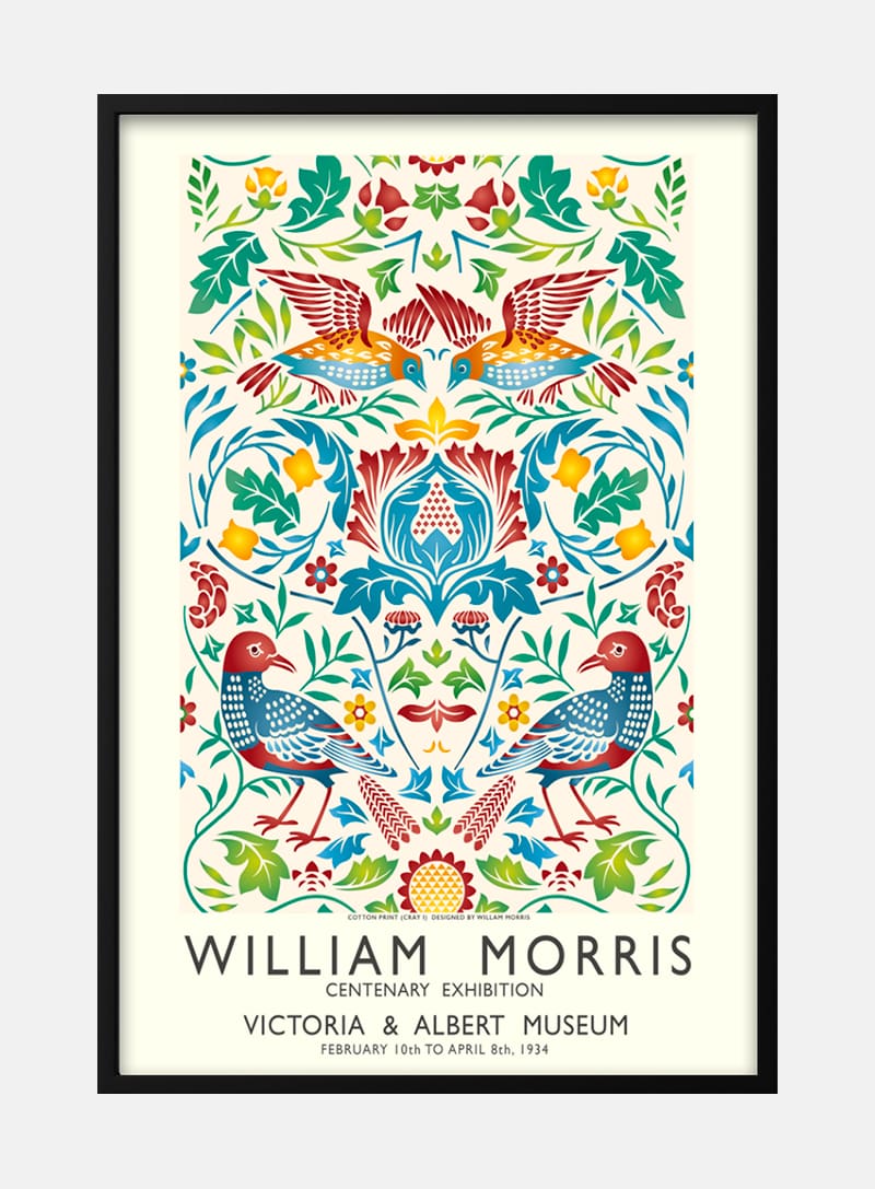 Billede af William Morris birds plakat