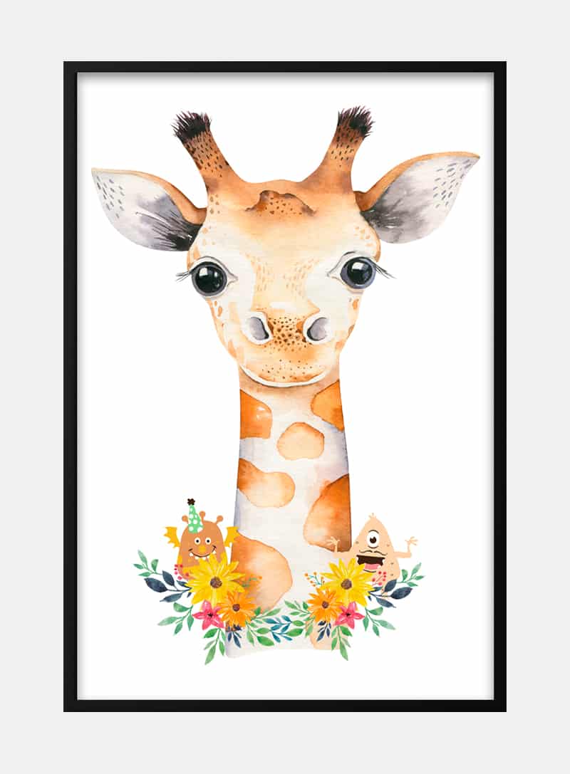 Billede af Sød giraf plakat til børn #2