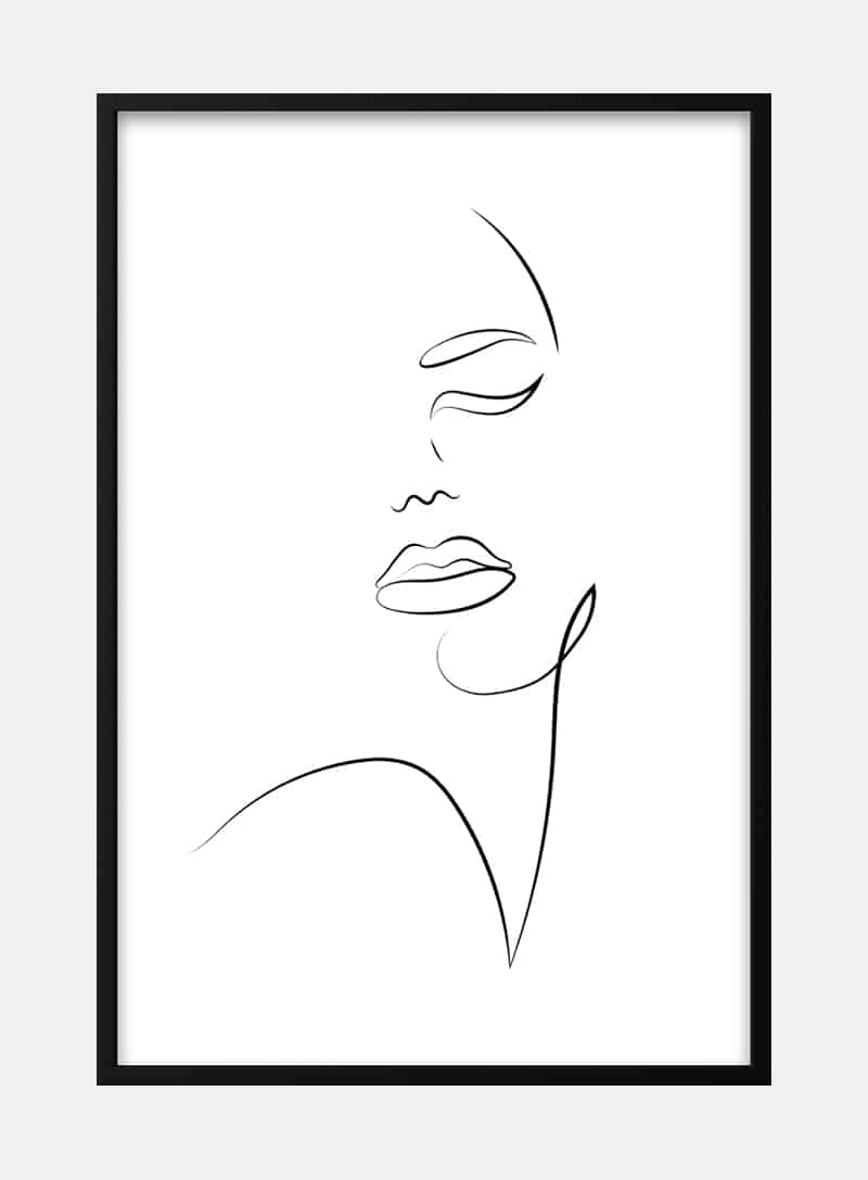 minimalistisk kunstplakat med kvinde