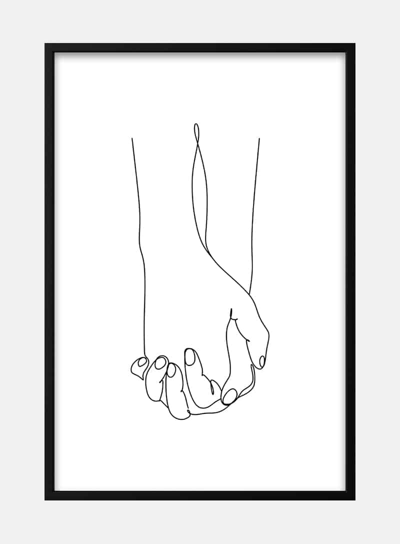 Holding hands kunstplakat