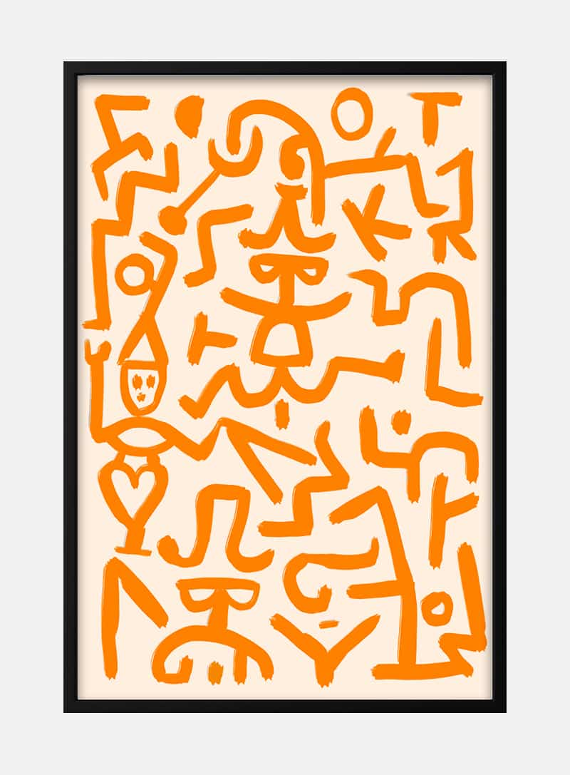 Billede af Paul Klee orange kunst plakat til stuen