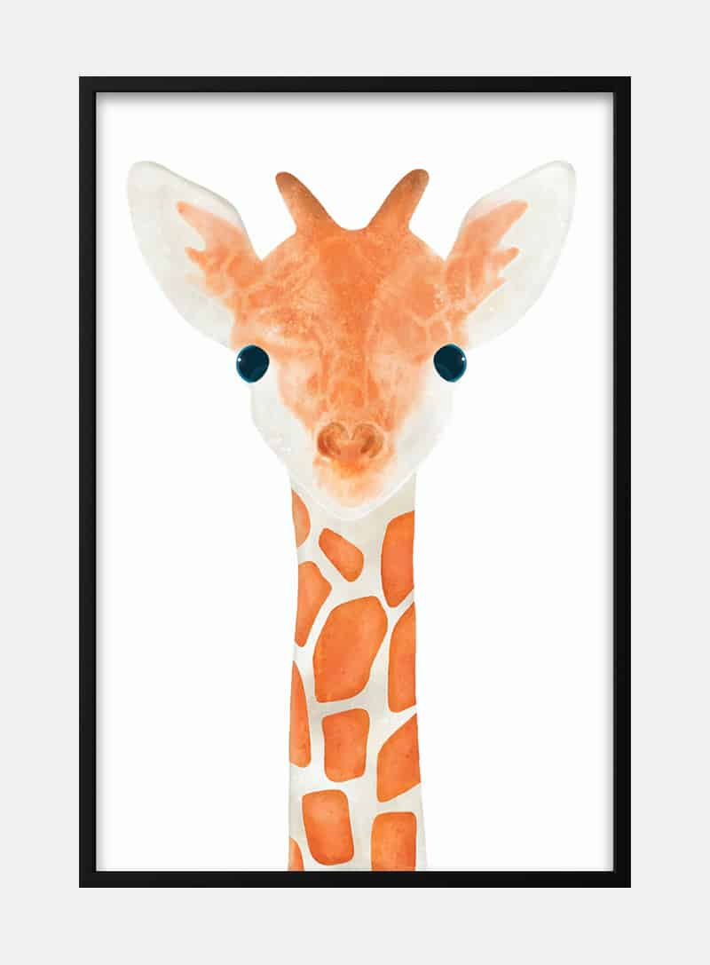 Sød giraf plakat til børn