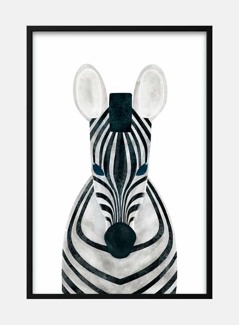 Sød zebra plakat til børn
