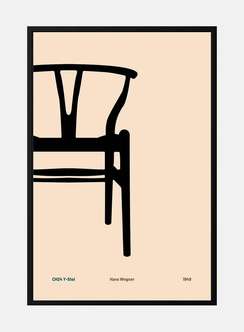 Billede af Y-stolen af Hans Wegner som plakat til stuen