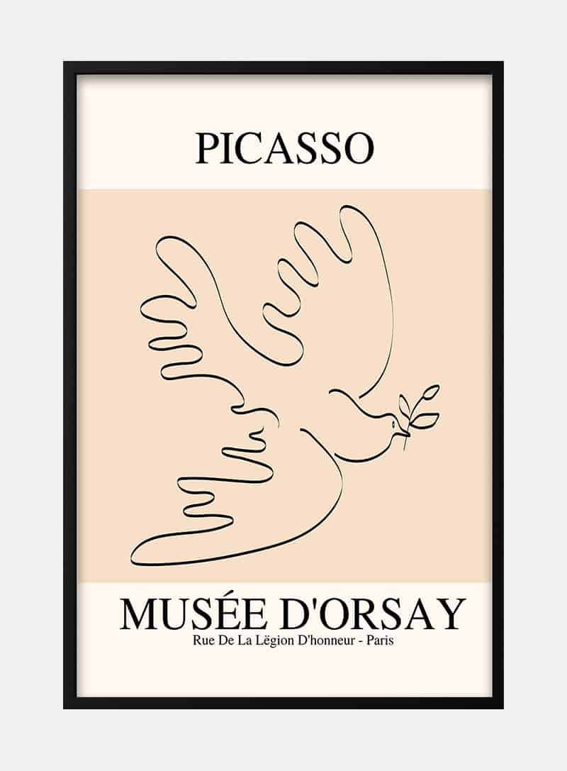 Picasso inspired bird of peace plakat