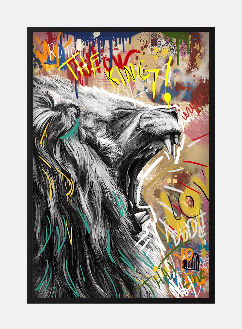 Billede af Graffiti Lion no. 1 plakat