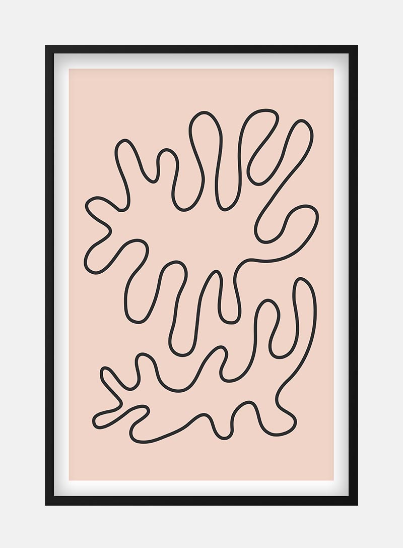 Billede af Simpel coral on pink plakat