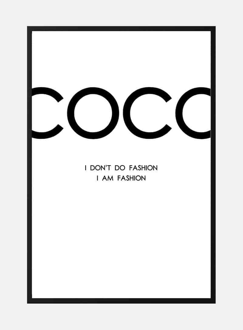 Bestået tømrer udgør Klassisk Coco Chanel plakat - artsyfartsy.dk