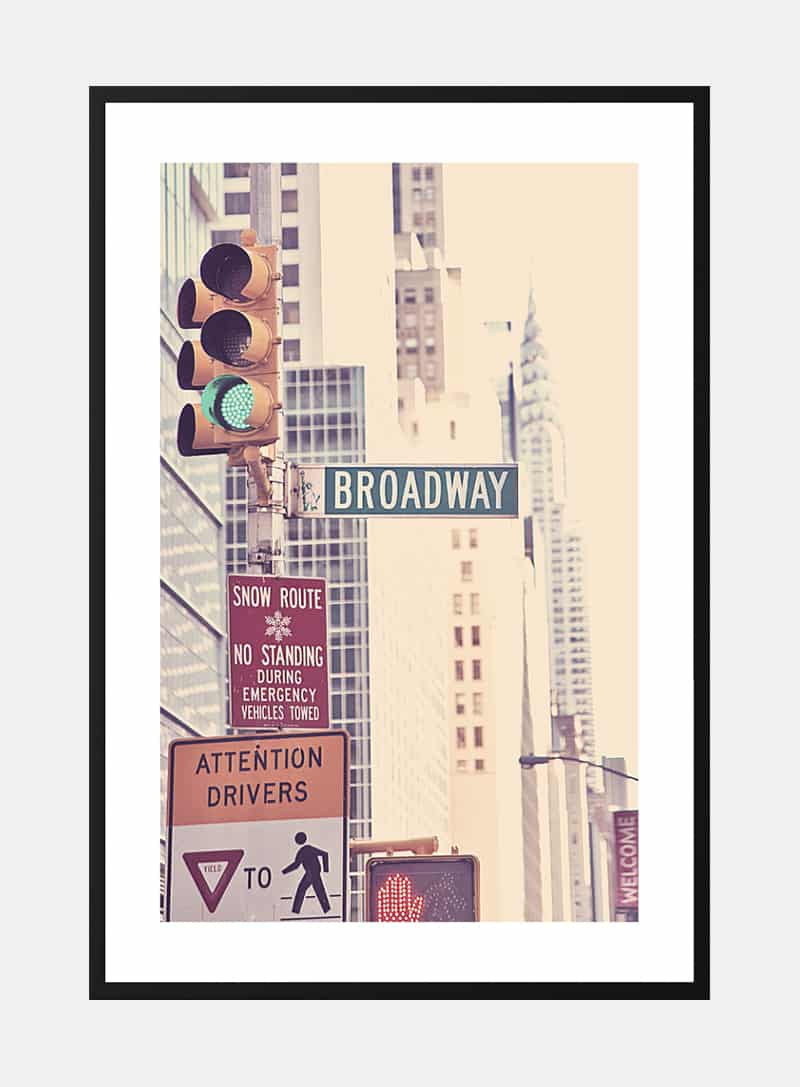 Broadway street sign plakat