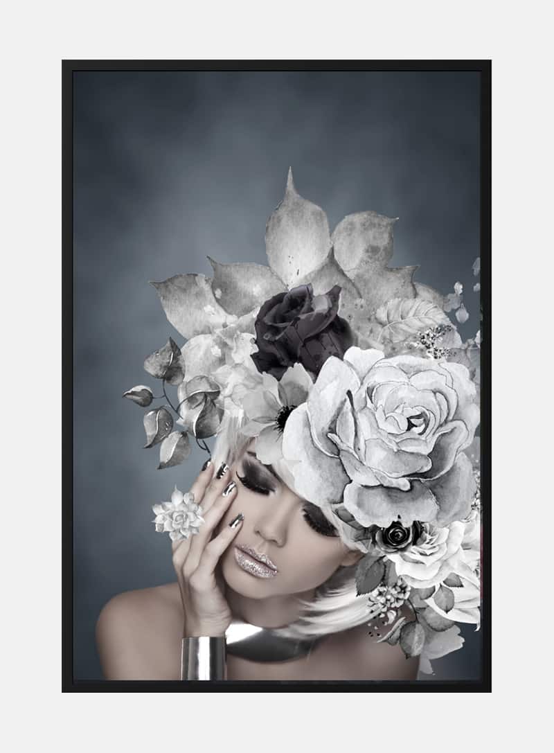 Billede af Silver flowers 2 plakat