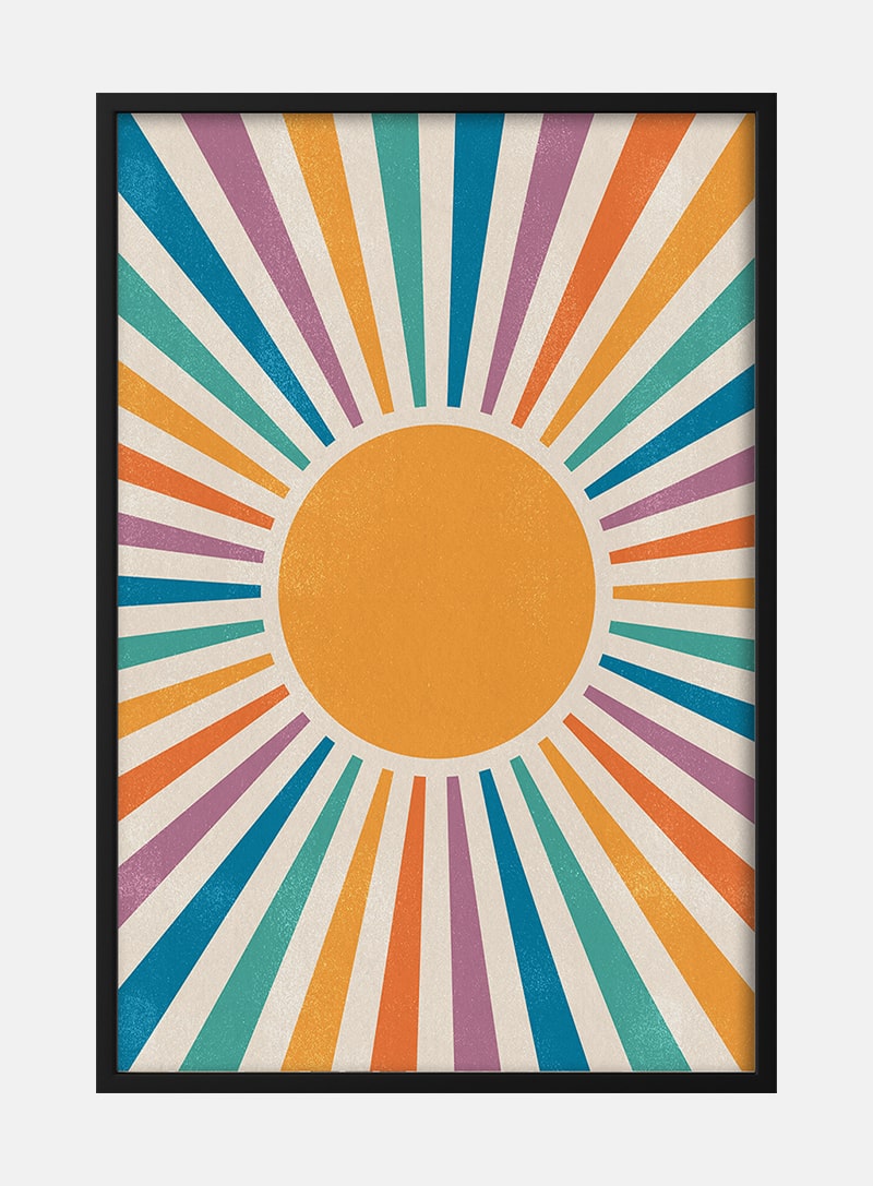 Billede af Colorful Sun Plakat