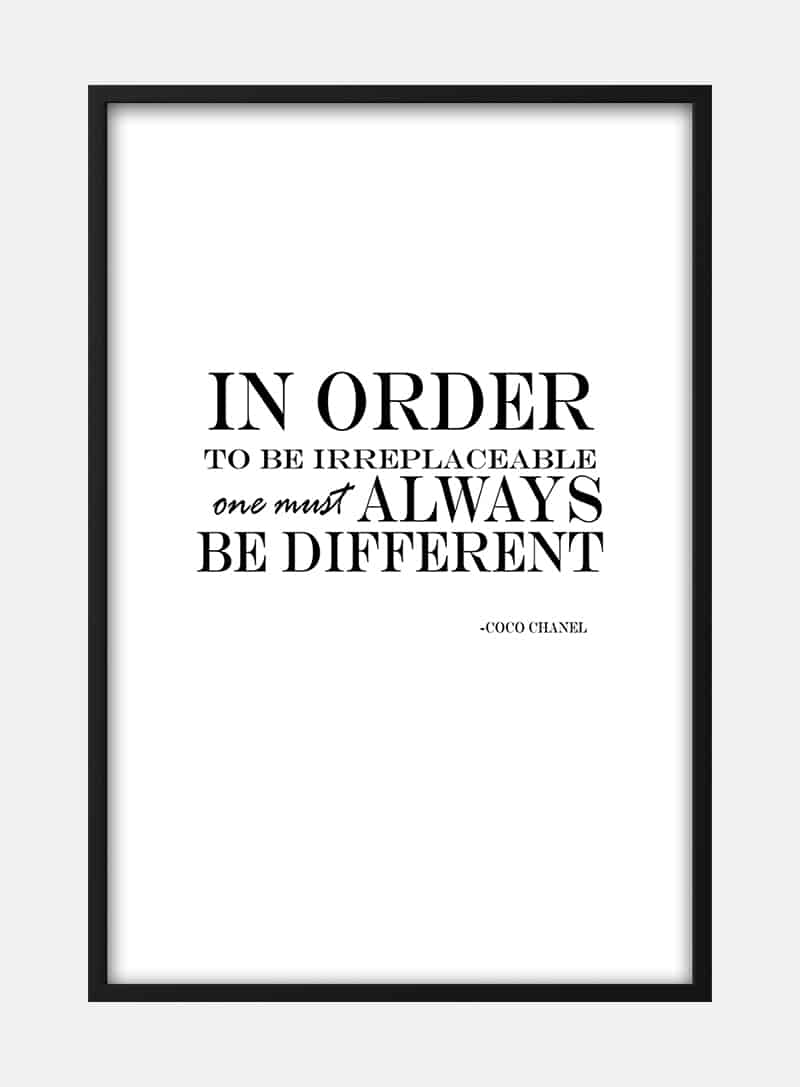 Billede af Be Different Citat Plakat