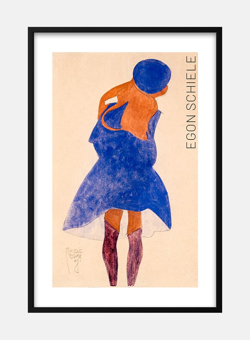 Standing Girl, Back View (1908) by Egon Schiele kunstplakat