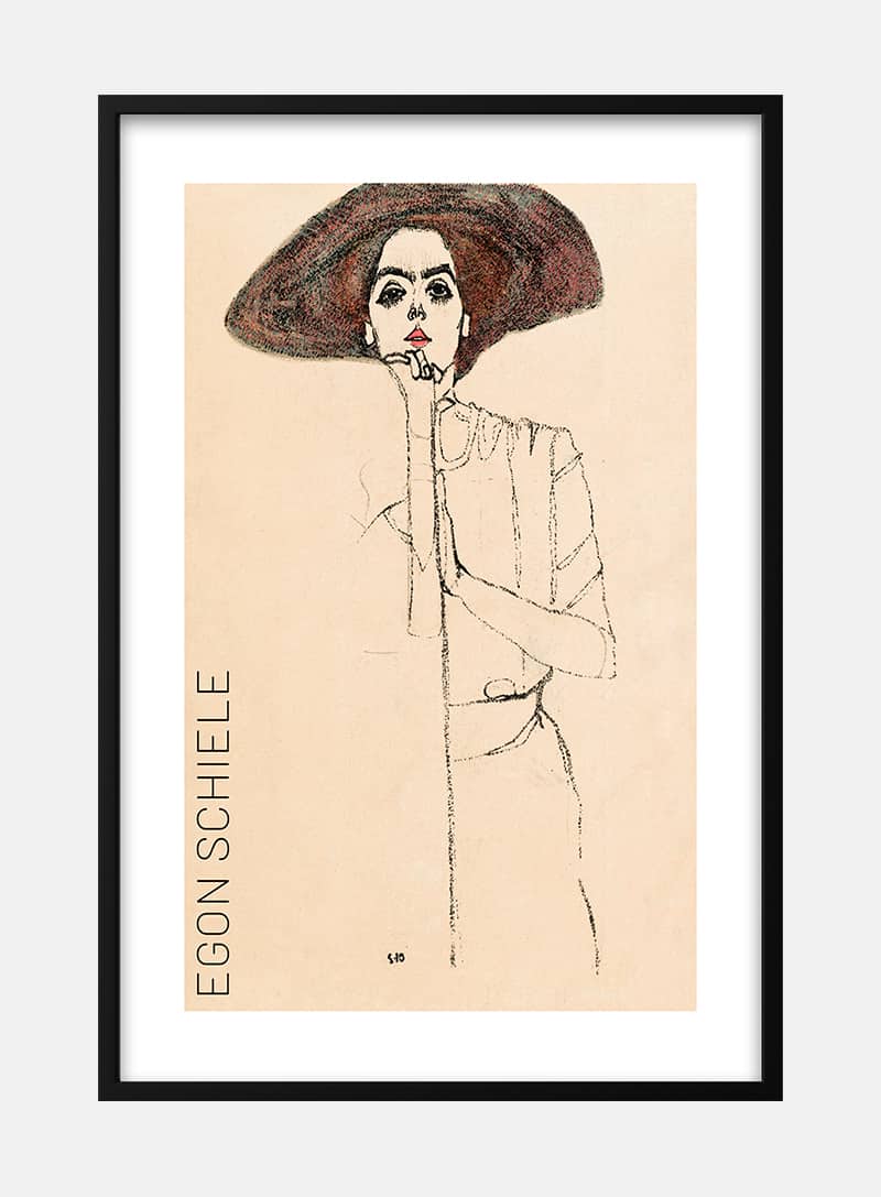 Billede af Portrait of a Woman by Egon Schiele plakat