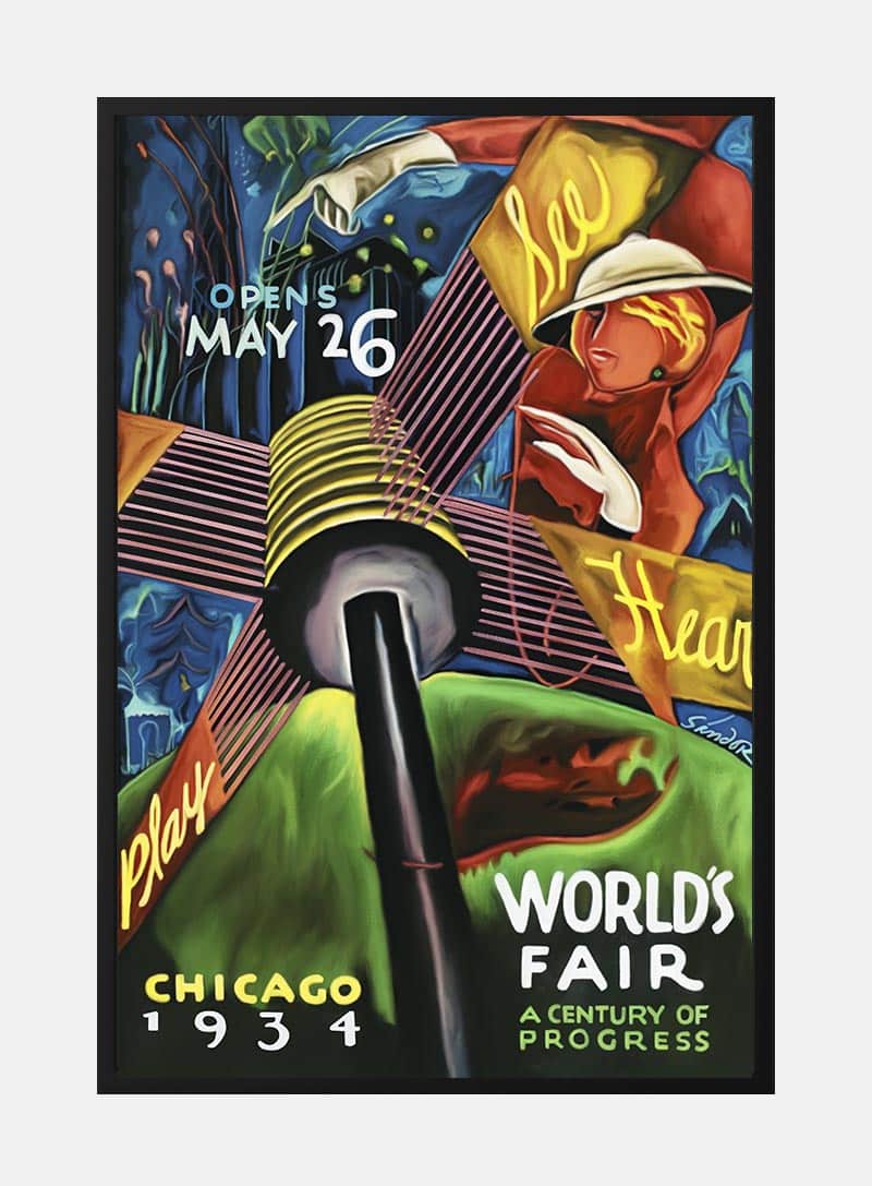 Billede af Worlds Fair Vintage Plakat